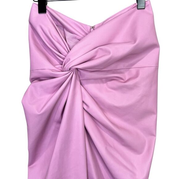 Lapointe Revolve Top Skirt SET Faux Leather Blossom Pink Size 4 - Picture 7 of 15